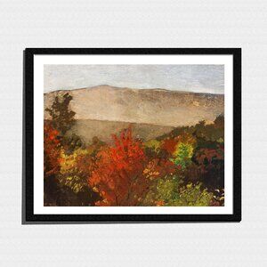 Art Print, Minimalist Autumn Trees Landscape Painting